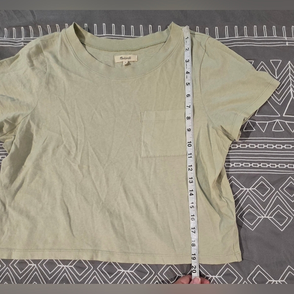 Madewell Cropped Basic Tee Light Sage Size Medium - Picture 3 of 4